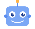 Friendly blue robot icon representing coding without syntax barriers